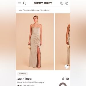 Birdy Grey Anne Dress in Neutral Champagne